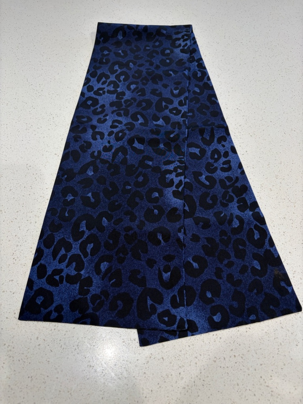 Navy Blue and Black Leopard Print Scarf
